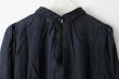画像9: Khadi Cotton Silk Embroidery Collar Tuck Dress (NV) (9)