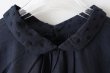 画像4: Khadi Cotton Silk Embroidery Collar Tuck Dress (NV) (4)