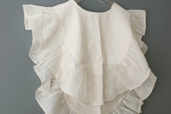 画像5: 別注!! Cotton Silk PinTuck RuffleCollar (WH) (5)