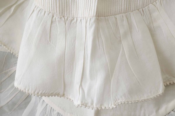 画像6: 別注!! Cotton Silk PinTuck RuffleCollar (WH) (6)