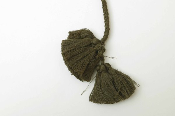 画像7: Khadi Silk Polka dots Print Tassel Scarf (C.BR) (7)