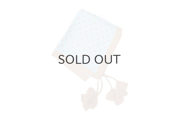画像1: Khadi Silk Polka dots Print Tassel Scarf (DBL) (1)