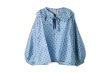 画像1: Khadi Silk Polka dots Print Frill Flare Blouse (DBL) (1)