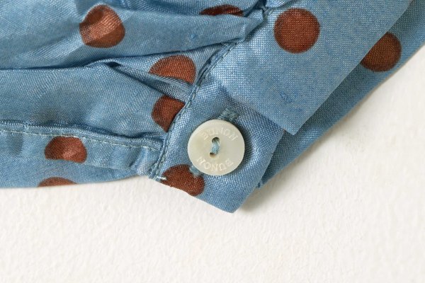 画像12: Khadi Silk Polka dots Print Frill Flare Blouse (DBL) (12)