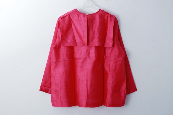 画像2: Khadi Silk Back Button Sailor Blouse (RV) (2)