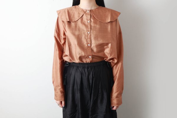 画像16: Khadi Silk Round Collar Over Blouse  (16)