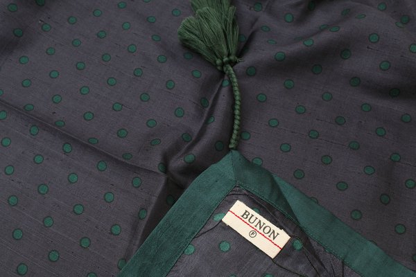 画像4: Khadi Silk Polka dots Print Tassel Scarf (CH) (4)