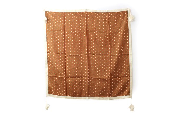 画像2: Khadi Silk Polka dots Print Tassel Scarf (BR) (2)