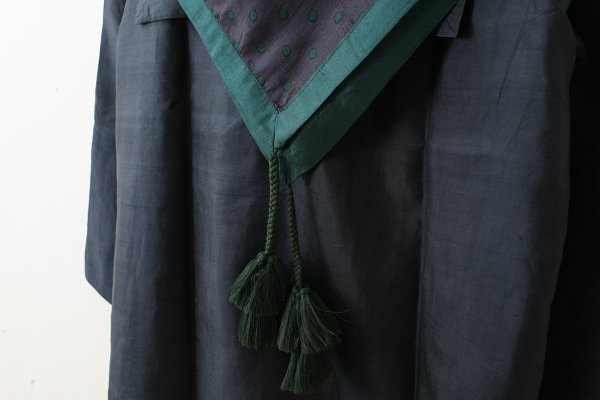 画像10: Khadi Silk Polka dots Print Tassel Scarf (CH) (10)