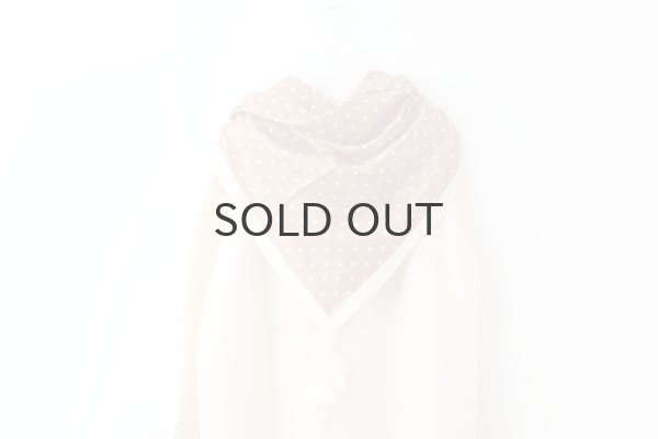 画像10: Khadi Silk Polka dots Print Tassel Scarf (BR) (10)