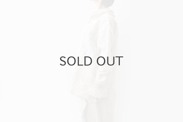 画像12: Khadi Linen Tuck Collar Blouse (EC) (12)