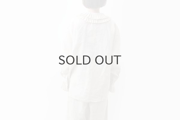 画像13: Khadi Linen Tuck Collar Blouse (EC) (13)