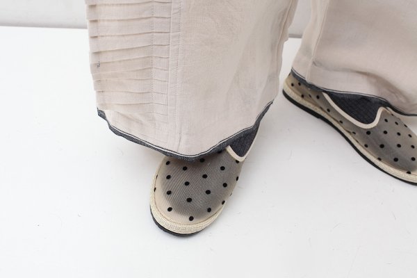 画像13: Khadi Linen Ruffle Tuck pants (EC) (13)