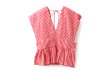 画像1: Khadi Linen Cotton Gingham Check Gingham Ribbon Gilet (RD) (1)