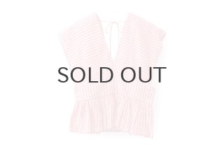 BUNON ブノン Khadi Linen Cotton Gingham Check Gingham Ribbon Gilet