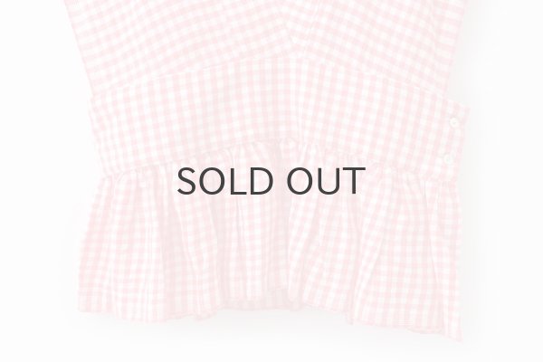 画像4: Khadi Linen Cotton Gingham Check Gingham Ribbon Gilet (RD) (4)