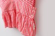 画像7: Khadi Linen Cotton Gingham Check Gingham Ribbon Gilet (RD) (7)