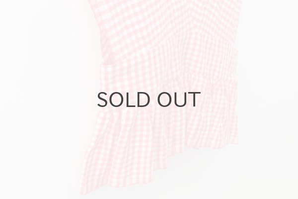 画像6: Khadi Linen Cotton Gingham Check Gingham Ribbon Gilet (RD) (6)
