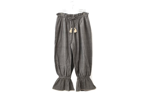 画像1: Khadi Cotton Gather Pants (GY) (1)