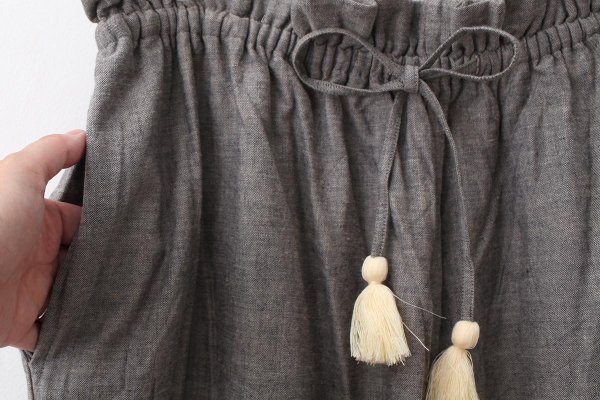 画像4: Khadi Cotton Gather Pants (GY) (4)