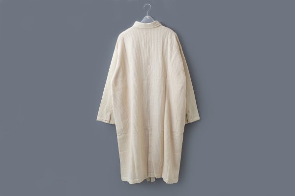 画像2: Khadi Wool Waffle Ribbon Wide Coat (EC) (2)