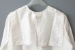 画像6: Khadi Silk Back Button Sailor Blouse (B.WH) (6)