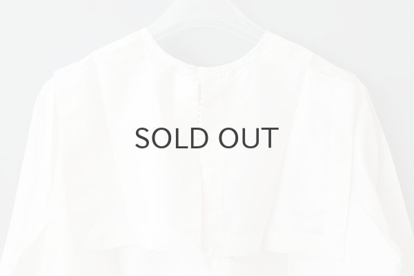 画像6: Khadi Silk Back Button Sailor Blouse (B.WH) (6)