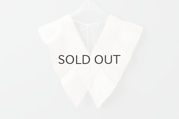 画像3: Khadi Silk Tuck Ruffle Collar (WH) (3)