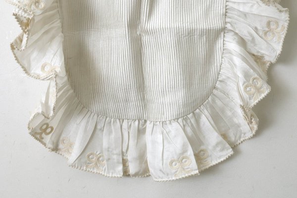 画像8: Khadi Silk Tie Embroidery Frill Collar (WH) (8)