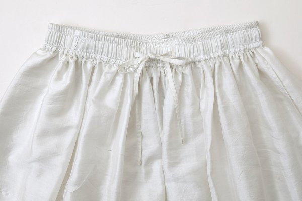 画像3: Khadi Silk Gather Tuck Skirt (WH) (3)