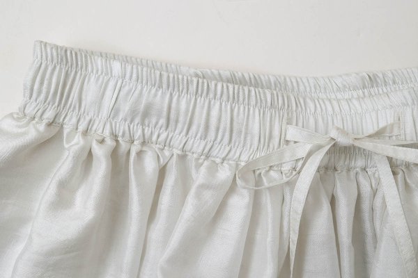 画像4: Khadi Silk Gather Tuck Skirt (WH) (4)