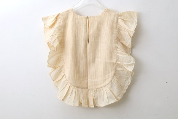 画像2: Khadi Cotton Silk Pin Tuck Ruffle Collar (EC) (2)