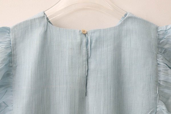 画像6: Khadi Cotton Silk Pin Tuck Ruffle Collar (PBL) (6)