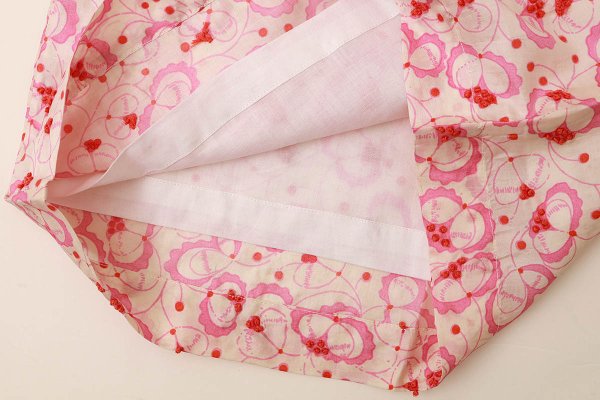 画像10: Khadi Silk Flower Print & Embroidery Tuck Pants (MCR) (10)