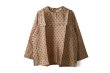 画像1: Khadi Silk Polka dots Print Back Button Sailor Blouse (C.BR) (1)