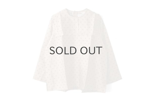 画像1: Khadi Silk Polka dots Print Back Button Sailor Blouse (C.BR) (1)
