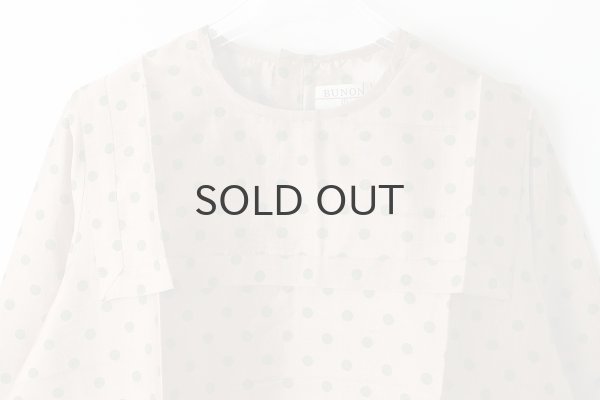 画像4: Khadi Silk Polka dots Print Back Button Sailor Blouse (C.BR) (4)