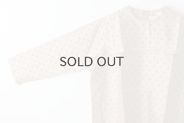 画像3: Khadi Silk Polka dots Print Back Button Sailor Blouse (C.BR) (3)