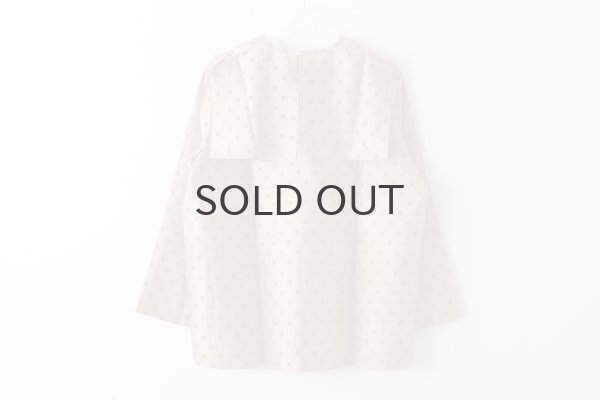 画像2: Khadi Silk Polka dots Print Back Button Sailor Blouse (C.BR) (2)