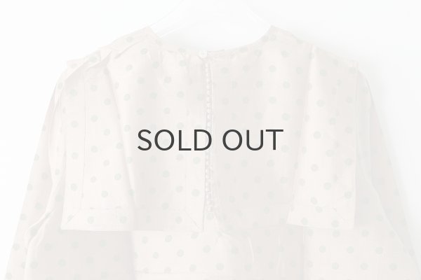 画像6: Khadi Silk Polka dots Print Back Button Sailor Blouse (C.BR) (6)