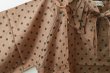 画像7: Khadi Silk Polka dots Print Frill Flare Blouse (C.BR) (7)