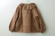 画像2: Khadi Silk Polka dots Print Frill Flare Blouse (C.BR) (2)