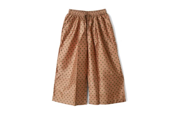 画像1: Khadi Silk Polka dots Print Tuck Pants (C.BR) (1)