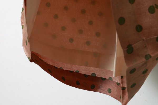画像6: Khadi Silk Polka dots Print Tuck Pants (C.BR) (6)
