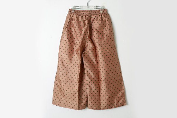 画像2: Khadi Silk Polka dots Print Tuck Pants (C.BR) (2)