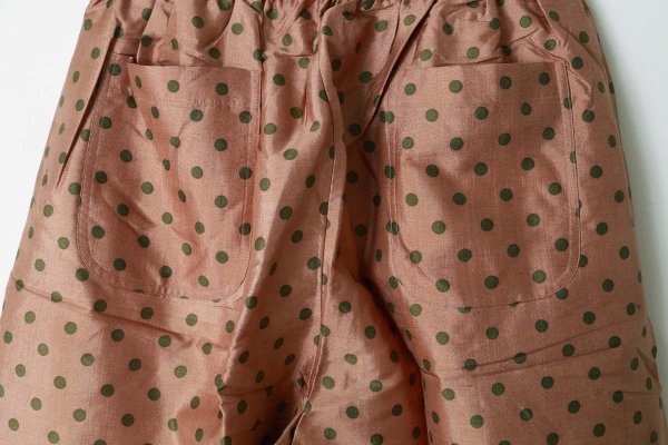 画像7: Khadi Silk Polka dots Print Tuck Pants (C.BR) (7)