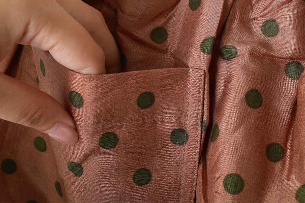 画像8: Khadi Silk Polka dots Print Tuck Pants (C.BR) (8)