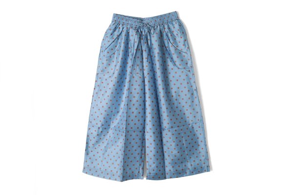 画像1: Khadi Silk Polka dots Print Tuck Pants (DBL) (1)