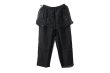 画像1: Khadi Silk Organdy & Embroidery Flap Pants (BK) (1)