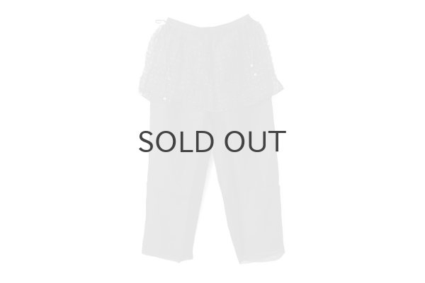 画像1: Khadi Silk Organdy & Embroidery Flap Pants (BK) (1)